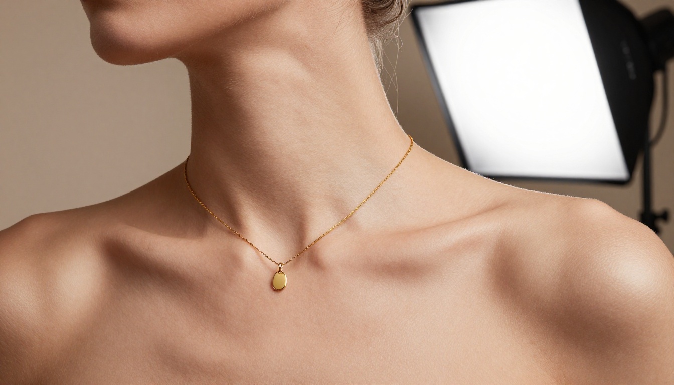 Extreme close-up beauty décolletage shot
