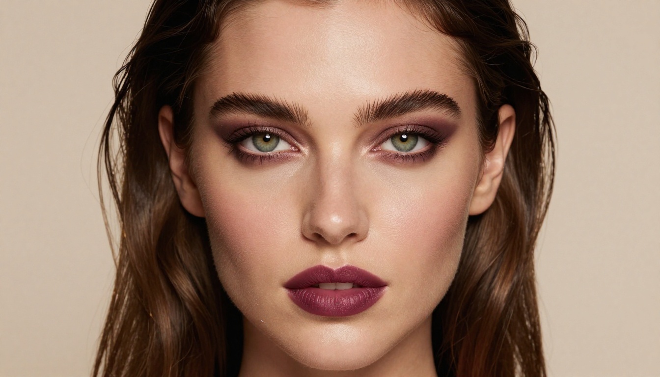 Artistic beauty portrait, editorial makeup, studio butterfly lighting