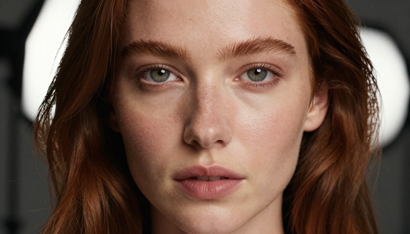 Close-up skin texture detail showing individual pores and realistic subsurface scattering