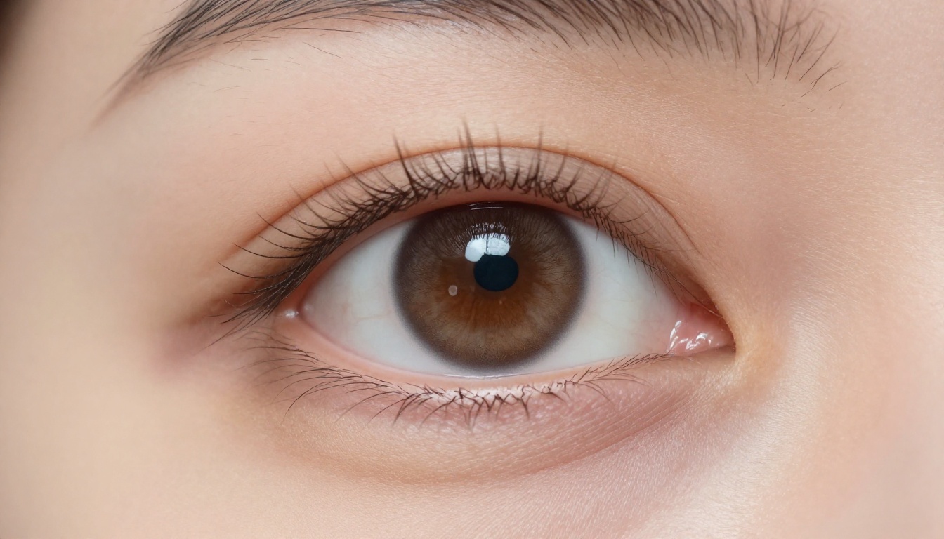 Extreme close-up of a woman's eye showing iris fiber patterns and skin pores in sharp focus Extreme close-up of a woman's eye showing iris fiber patterns and skin pores in sharp focus