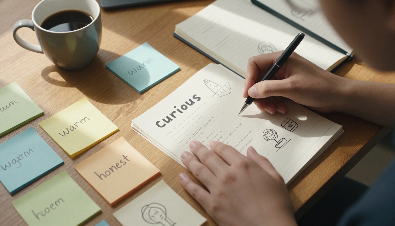 Designing AI companion personality with handwritten cards