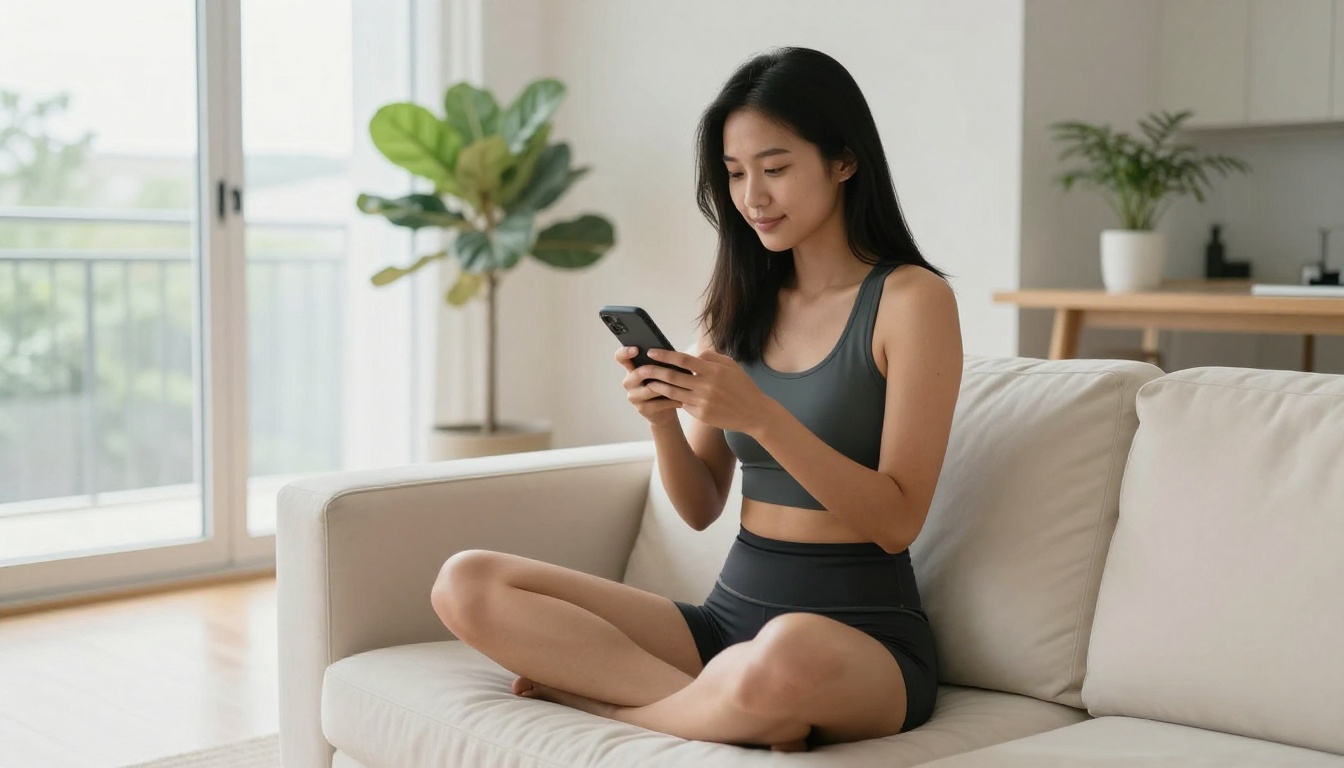 A young woman in athletic wear relaxes on a cream sofa in a modern apartment flooded with natural daylight, representing the lifestyle aesthetic achievable through uncensored AI generation A young woman in athletic wear relaxes on a cream sofa in a modern apartment flooded with natural daylight, representing the lifestyle aesthetic achievable through uncensored AI generation