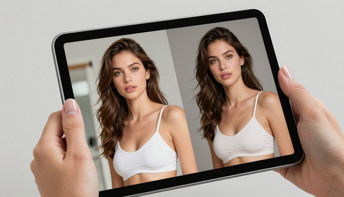 Tablet displaying side-by-side AI model comparison outputs