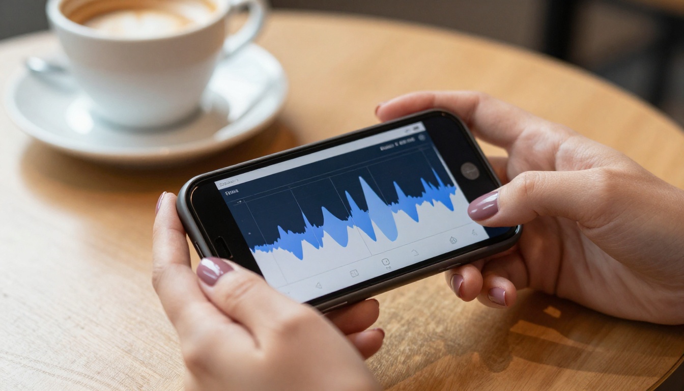 AI companion voice interaction on smartphone showing audio waveform