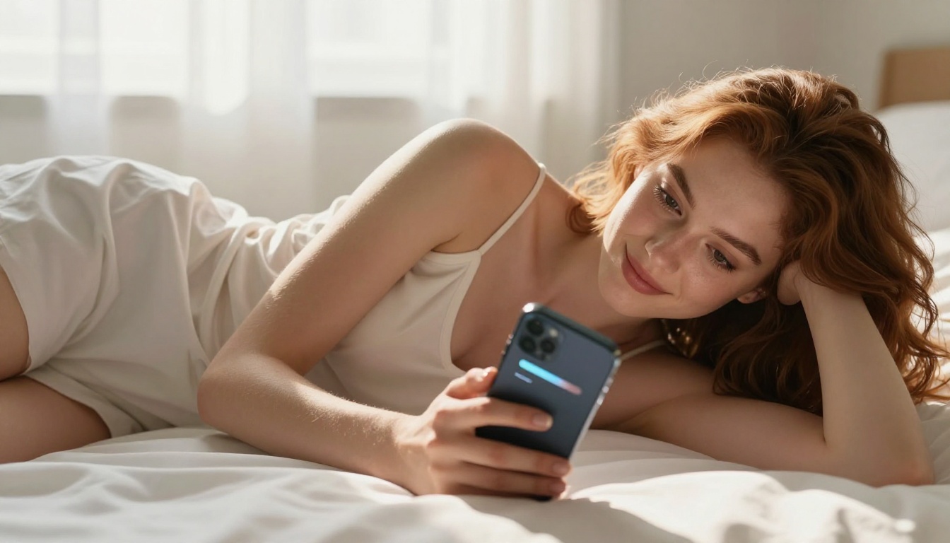 AI companion chatting on phone with glowing progress interface AI companion chatting on phone with glowing progress interface