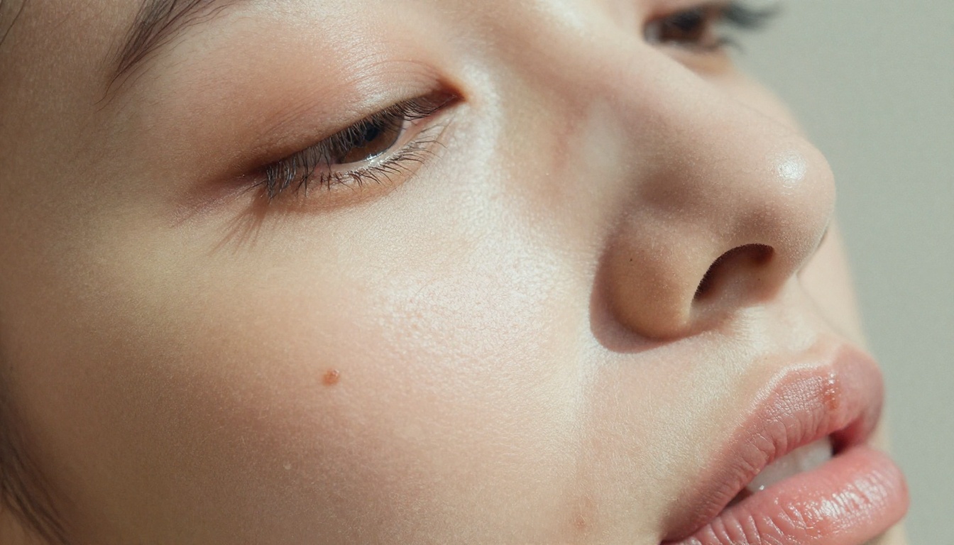 Close-up beauty photography showing micro-detail quality in AI-generated portraits