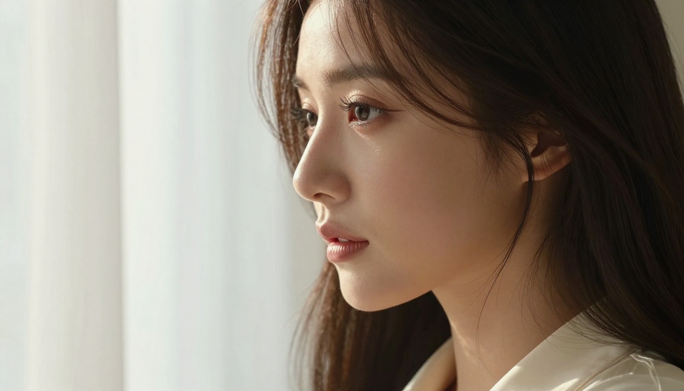 Backlit profile portrait