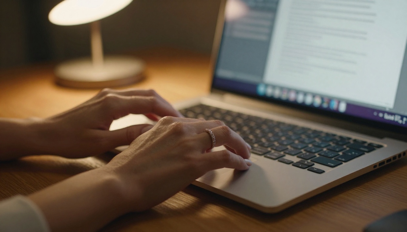 Close-up of hands typing on a mechanical keyboard, warm desk lamp light Close-up of hands typing on a mechanical keyboard, warm desk lamp light