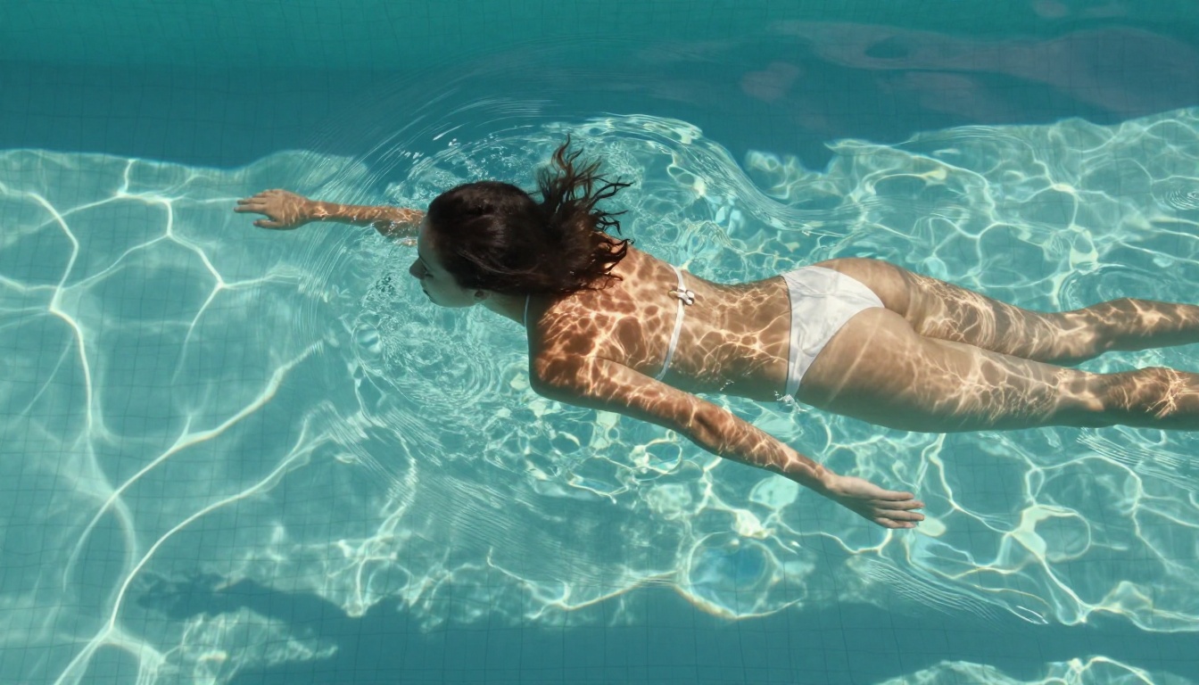 Pool aerial shot representing Seedream 4.5's photorealistic quality from above
