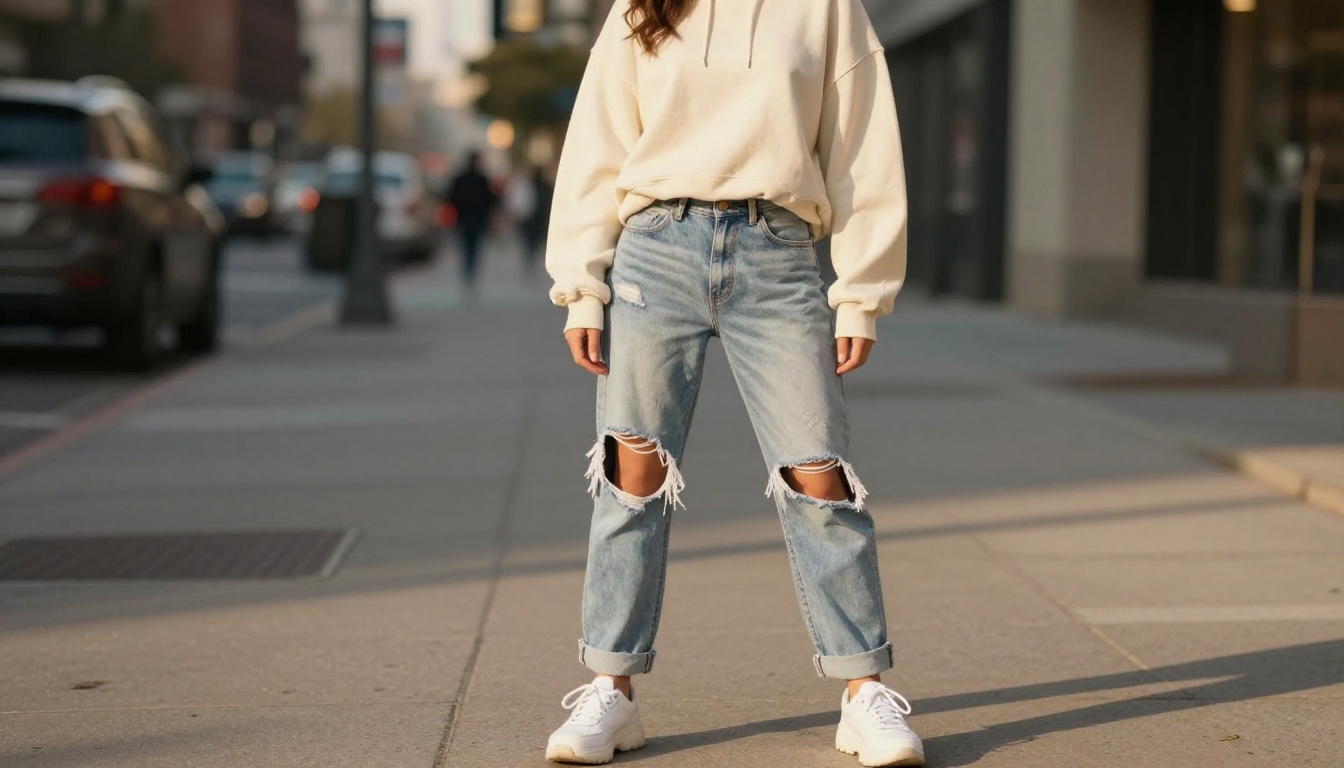 Street fashion casual outfit for AI waifu character