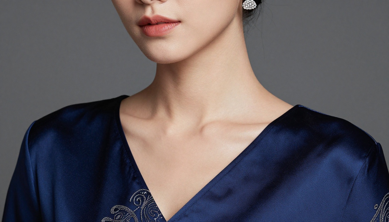 Close-up evening wear fashion portrait for AI waifu