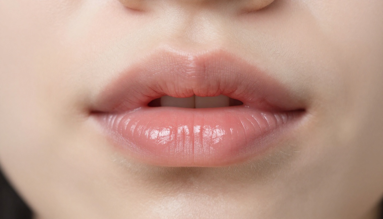 Extreme macro close-up of lips mid-speech, natural texture and moisture detail Extreme macro close-up of lips mid-speech, natural texture and moisture detail