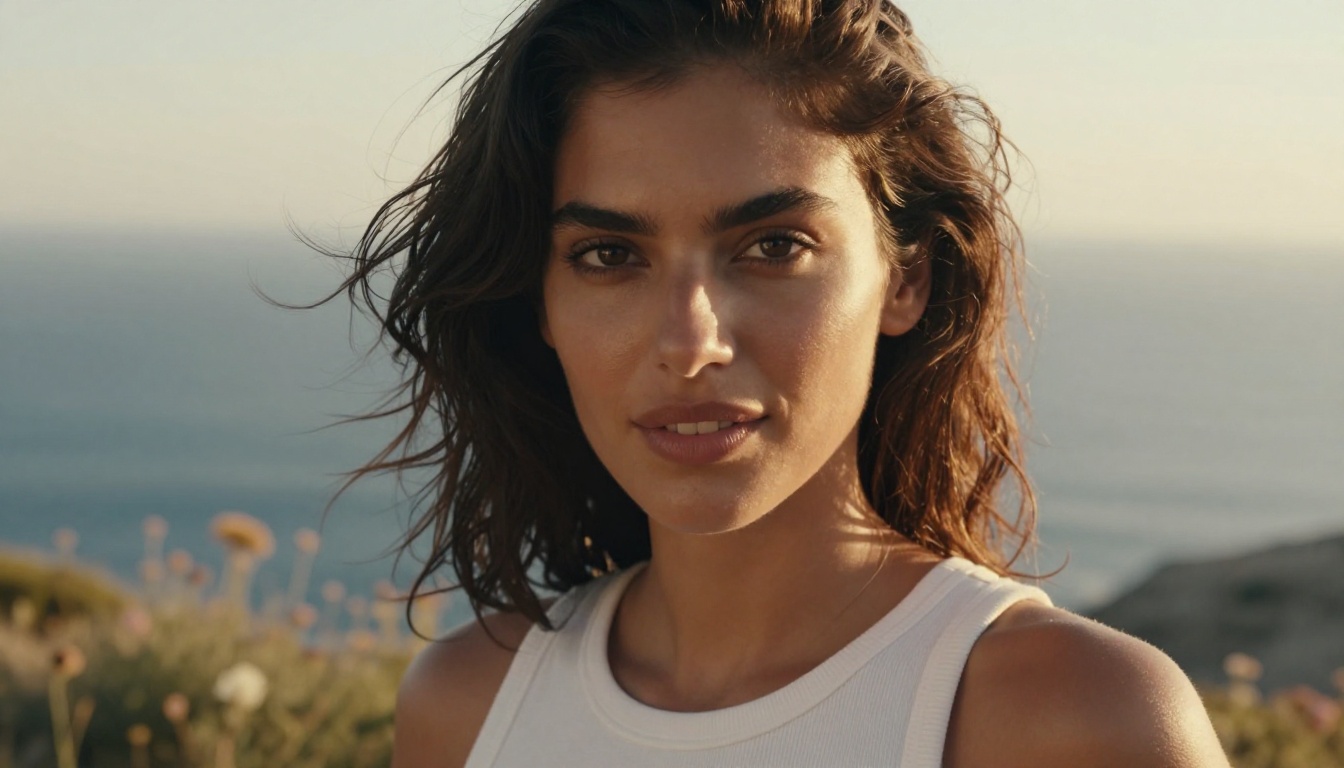 Close-up portrait of a woman outdoors at golden hour Close-up portrait of a woman outdoors at golden hour