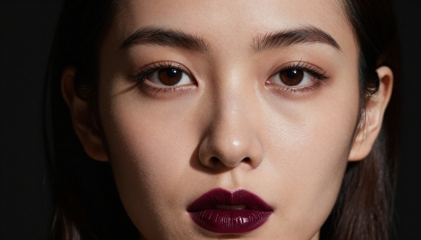 Close-up beauty portrait with dramatic Rembrandt lighting and ultra-detailed skin texture