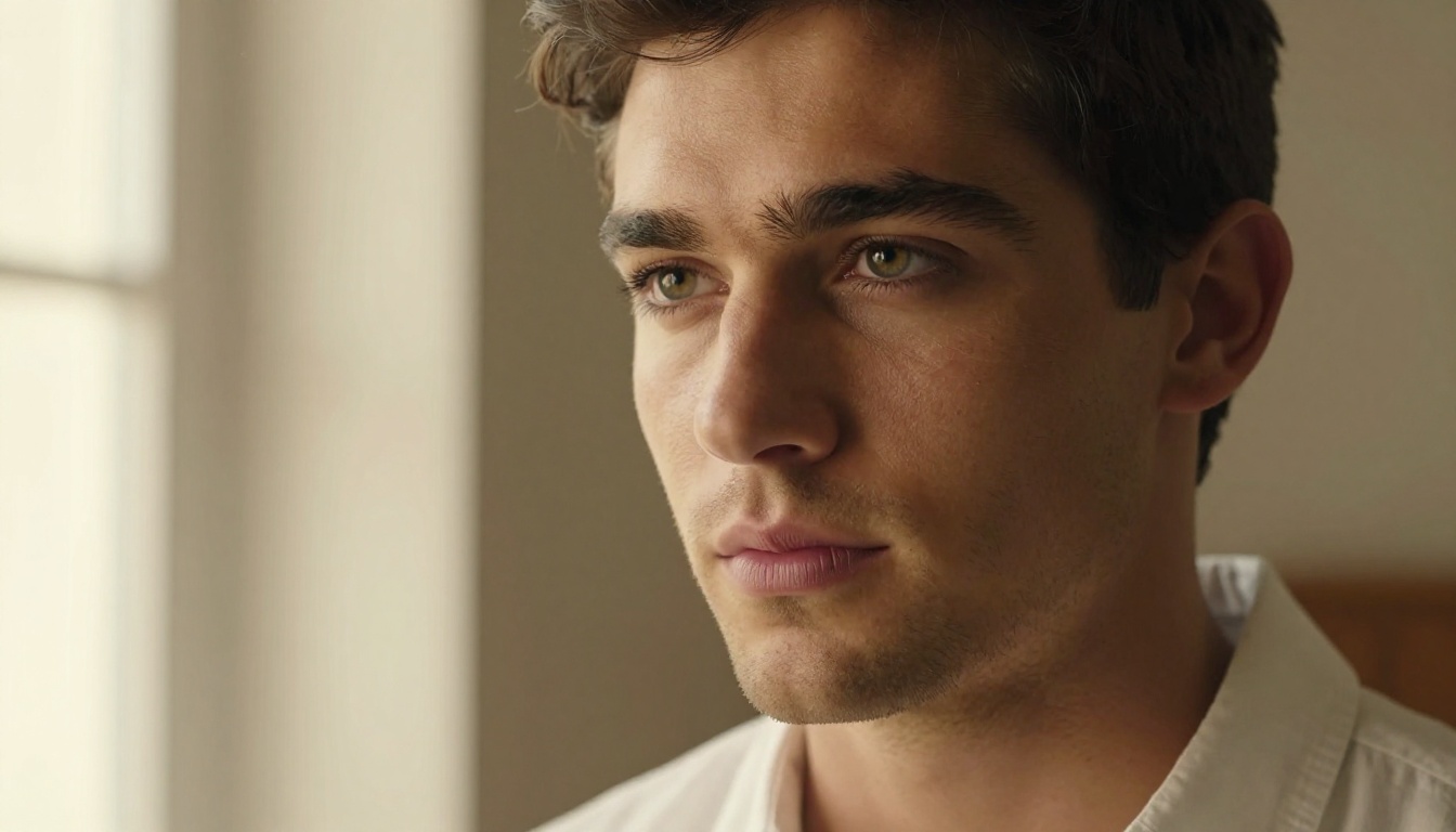 Handsome male portrait with window lighting
