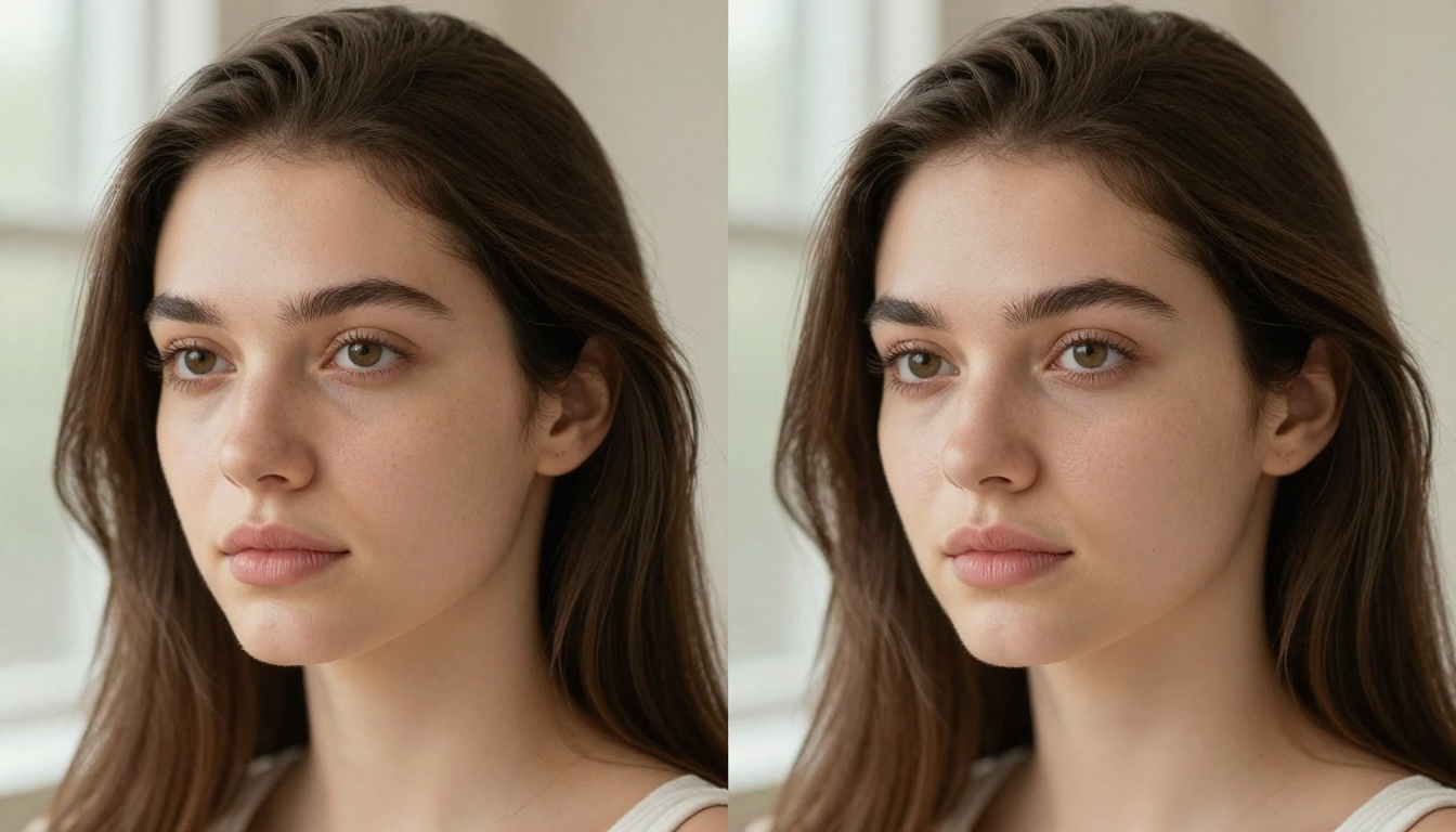 Side-by-side portrait comparison showing character consistency challenges