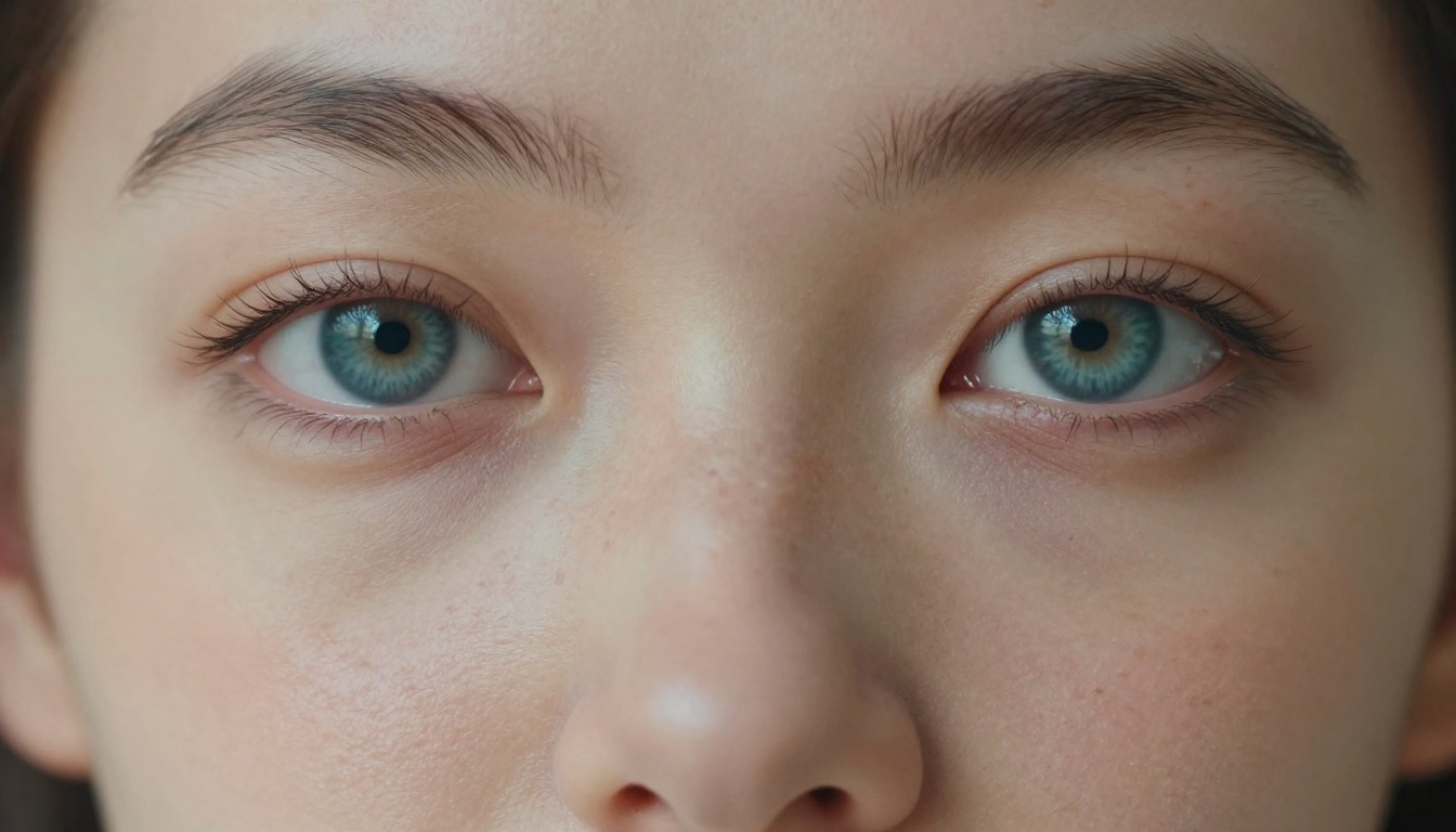Macro close-up of AI waifu face with detailed eyes and natural skin texture