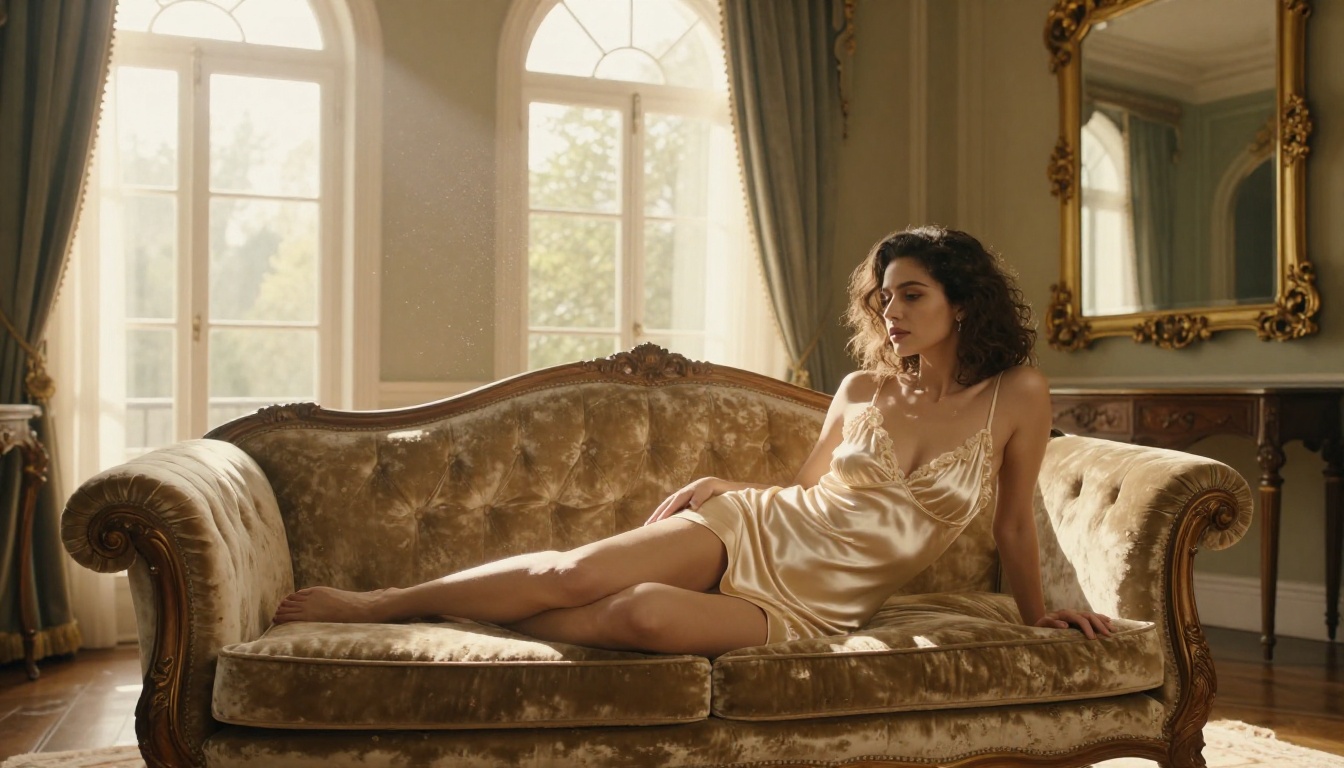 Artistic boudoir photography in warm sunlit art deco apartment interior Artistic boudoir photography in warm sunlit art deco apartment interior
