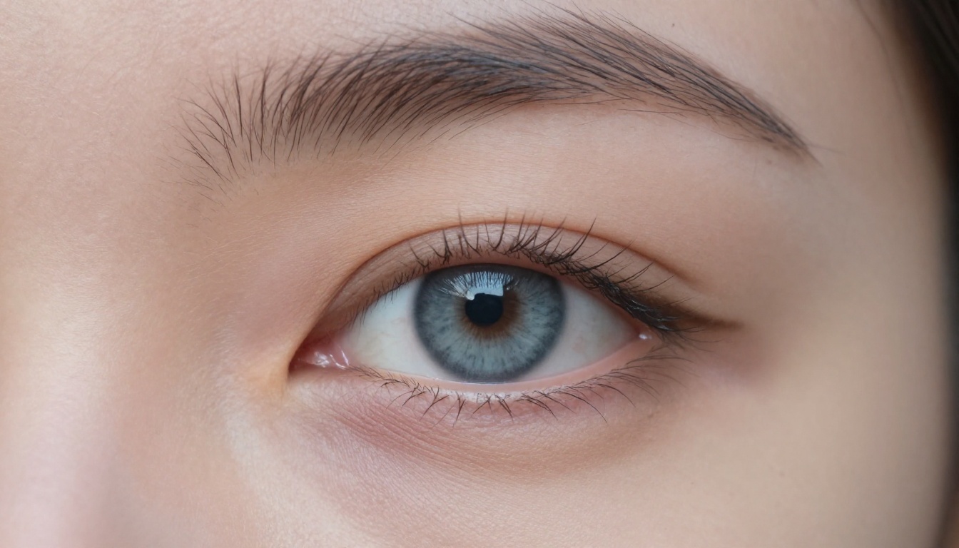 An extreme close-up of a woman's eye showing individual lash detail, iris texture, and authentic skin micro-detail