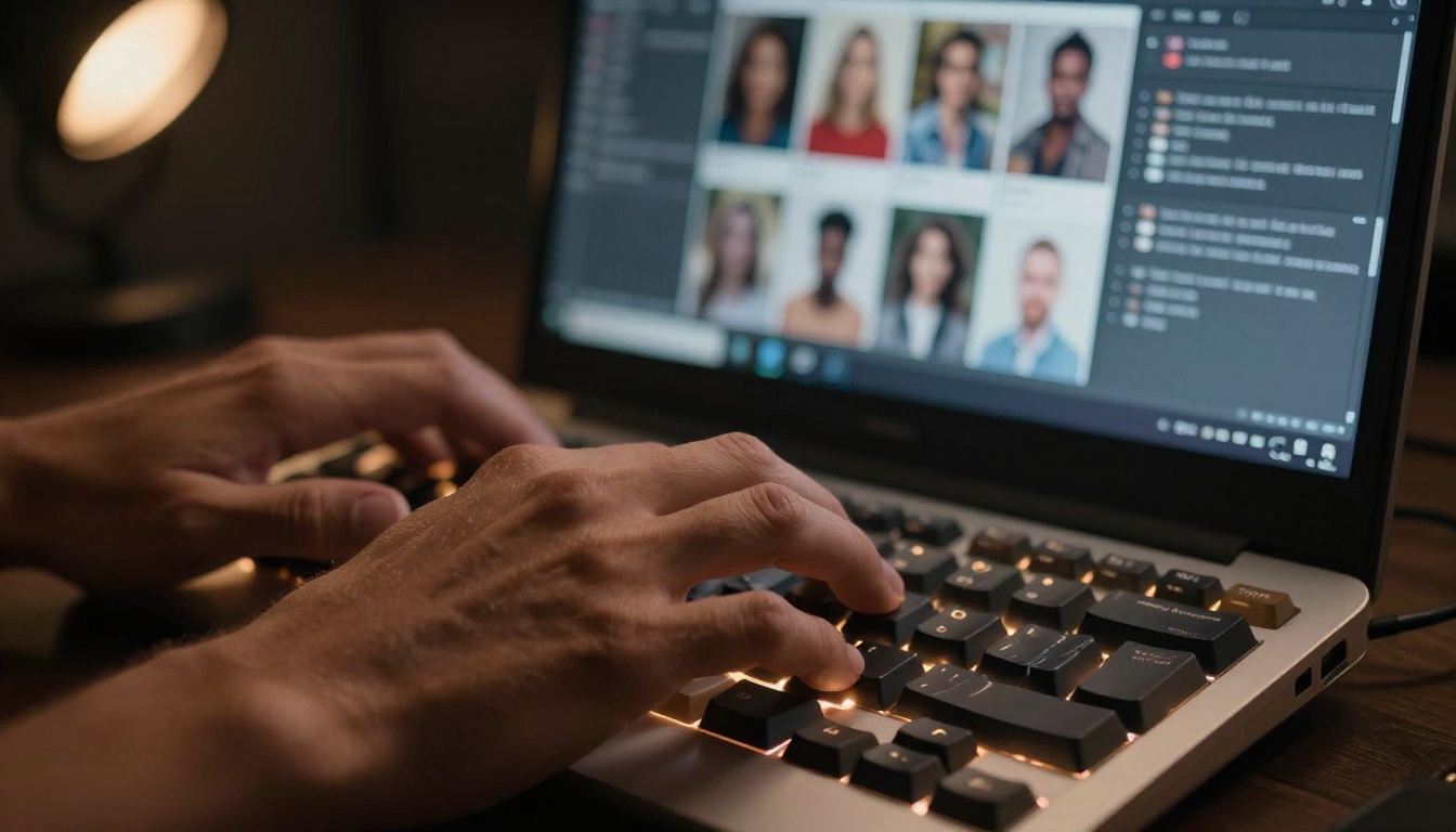 Creative professional working with AI generation tools
