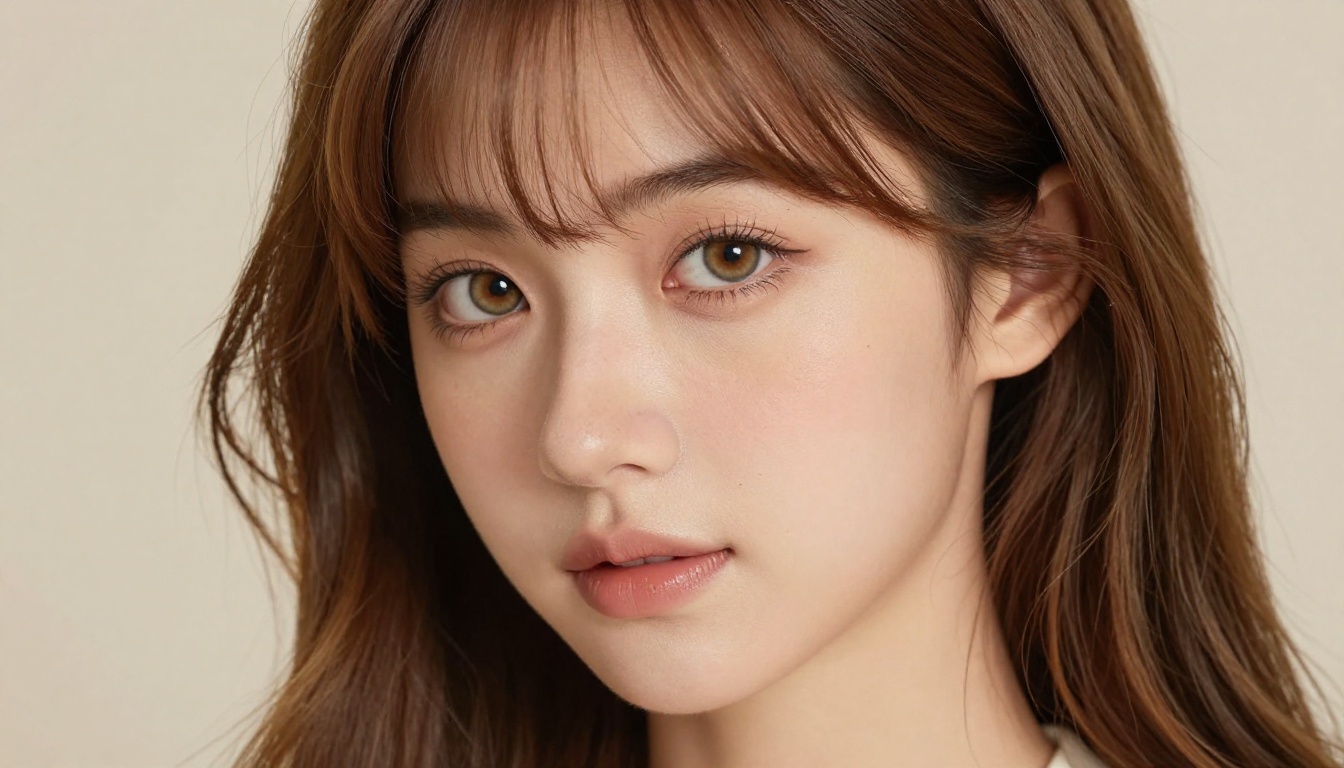 Photorealistic anime-inspired portrait with expressive eyes