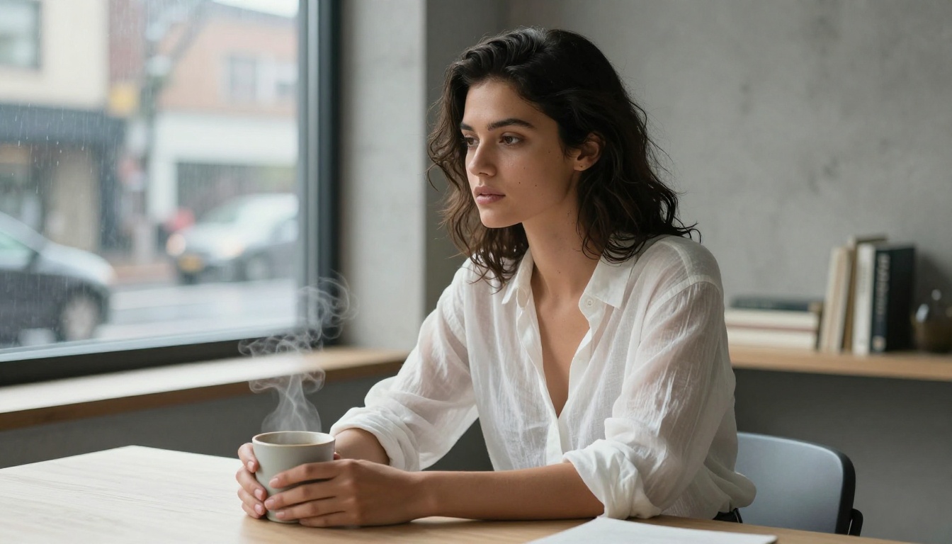 Elegant woman in morning light, demonstrating photorealistic skin texture and natural details achievable with modern AI image generation