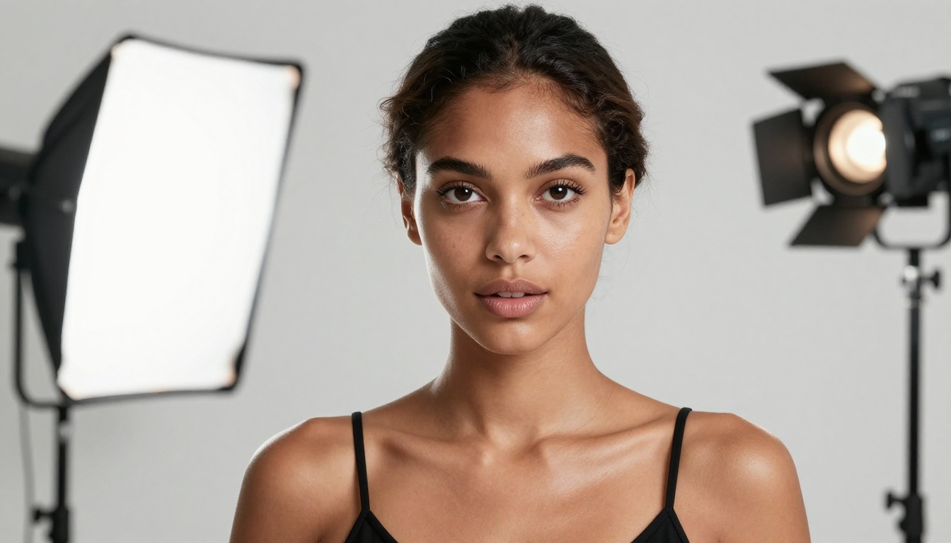 Portrait of a confident young woman, studio lighting, photorealistic Portrait of a confident young woman, studio lighting, photorealistic