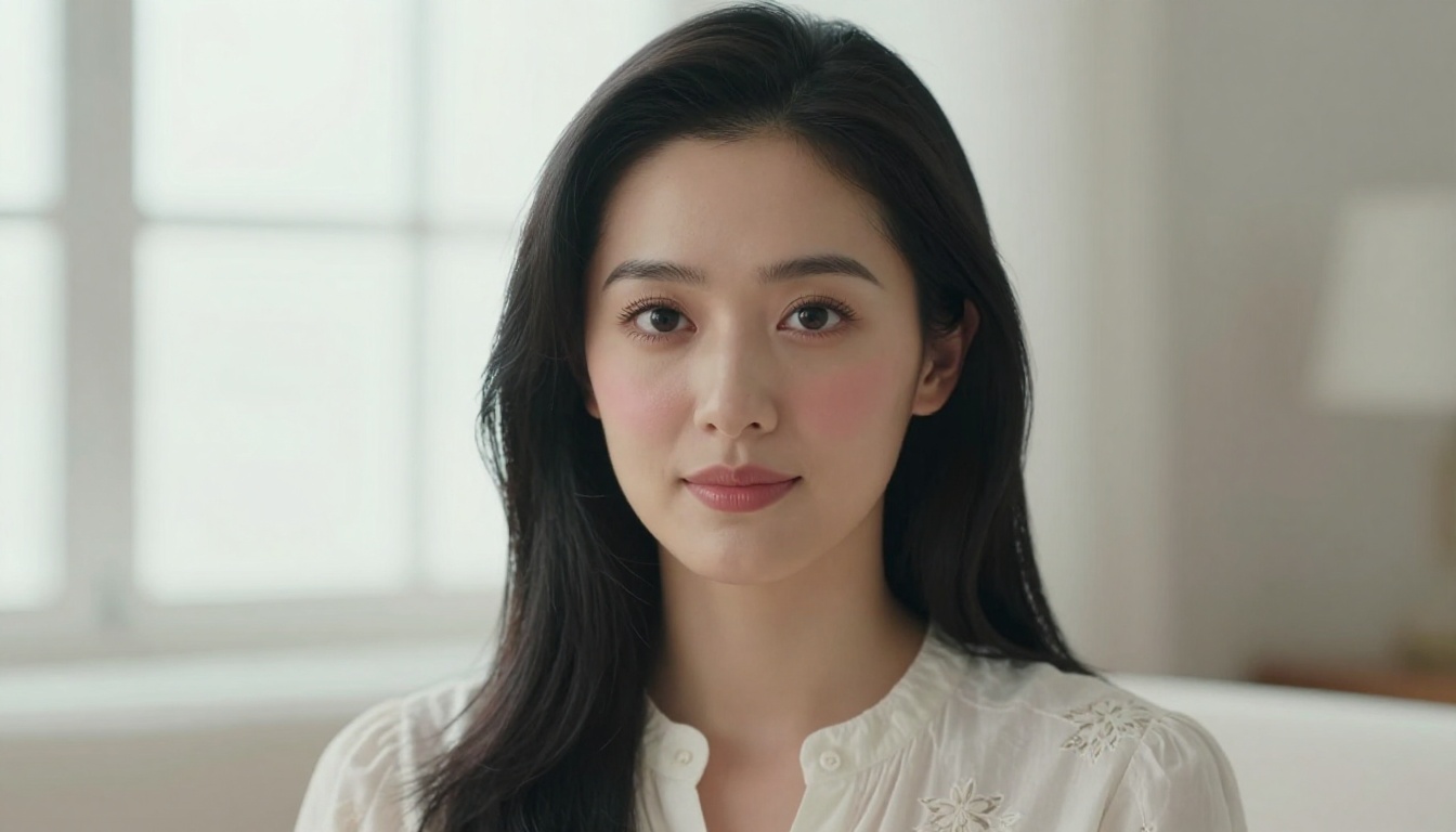 AI companion portrait with expressive eyes and delicate features