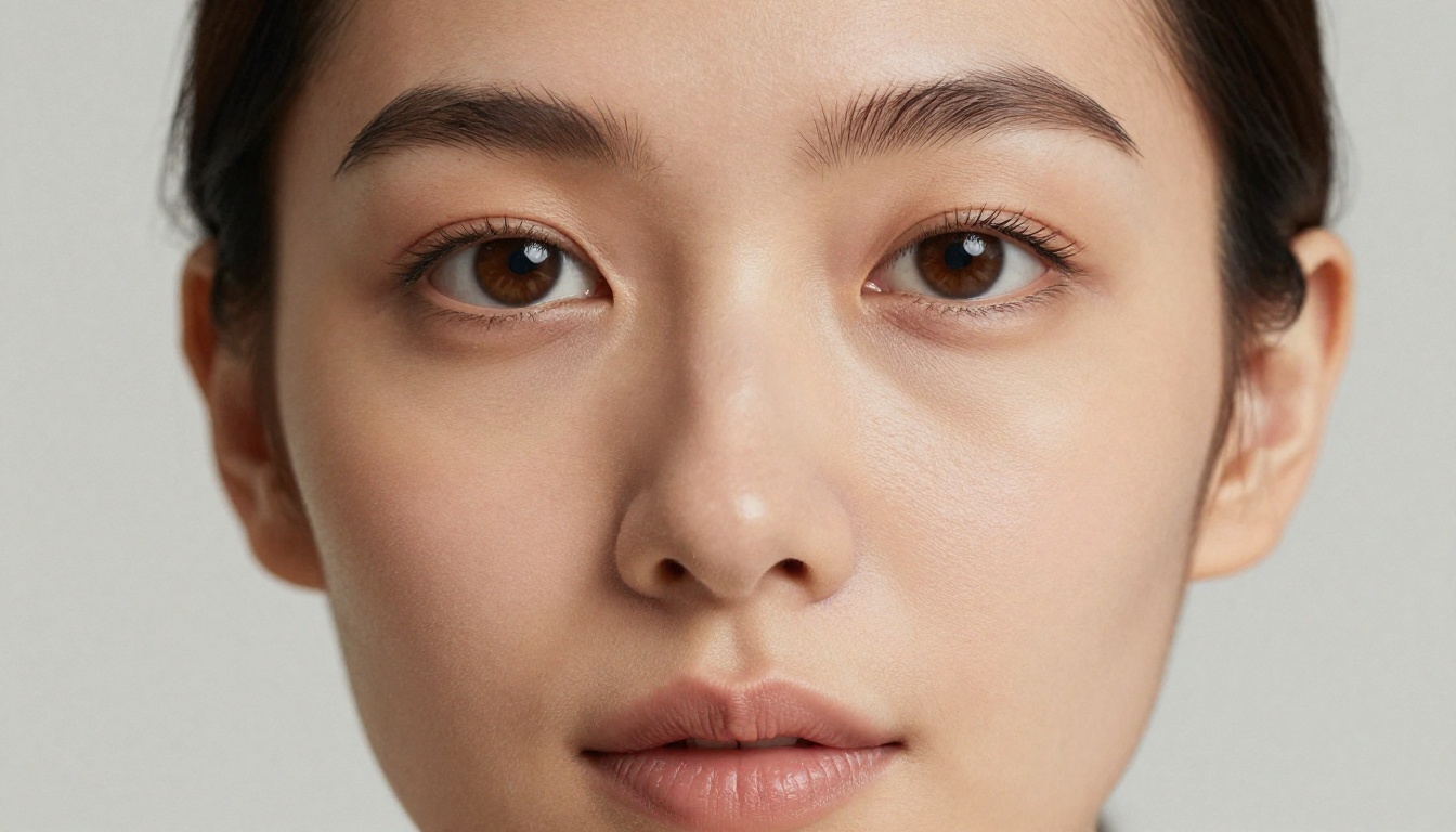 Natural studio portrait, extreme facial micro-detail, Kodak Portra 800 grain