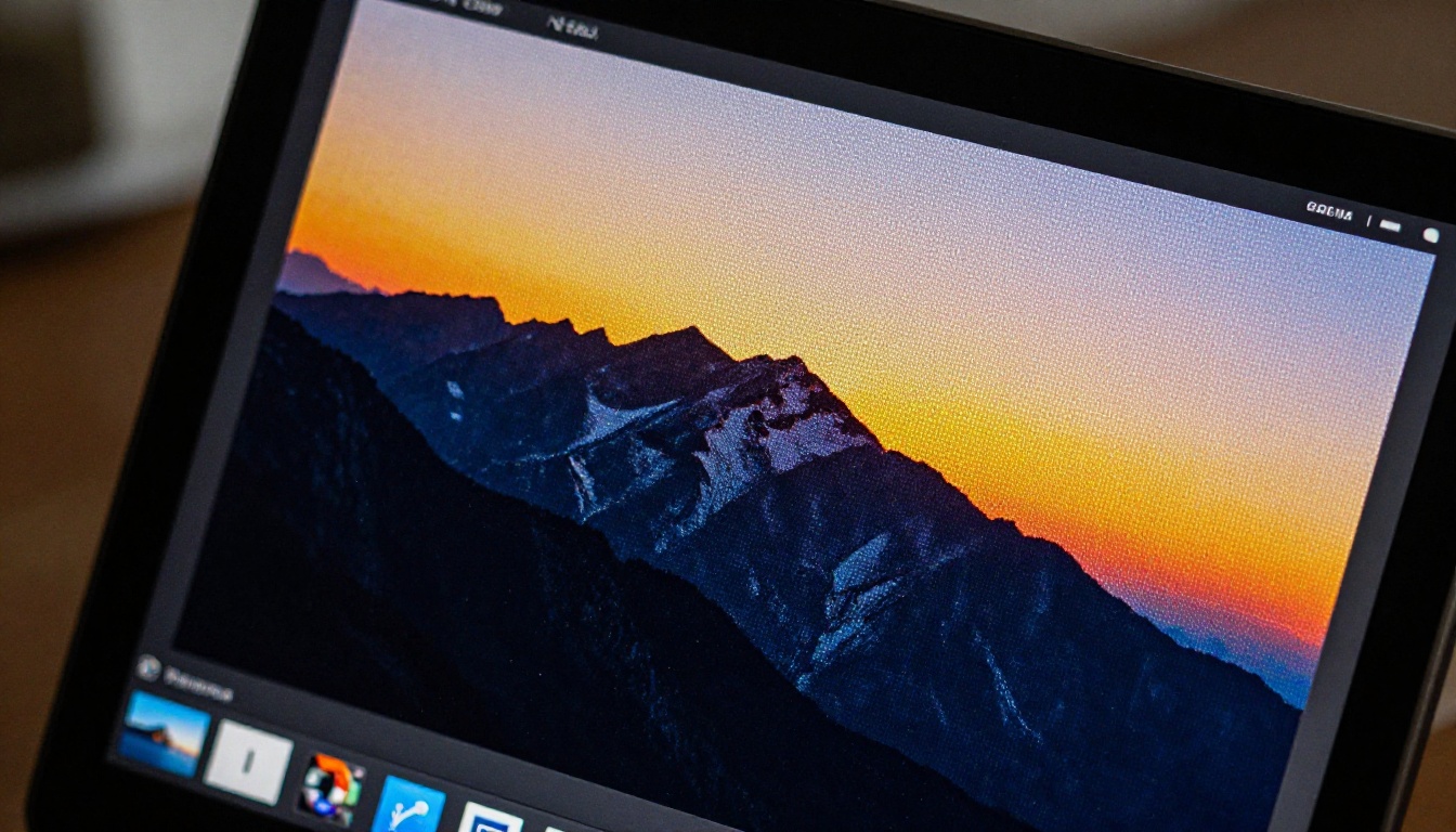 Close-up macro shot of a computer monitor showing AI-generated video frame pixel grid detail at extreme zoom