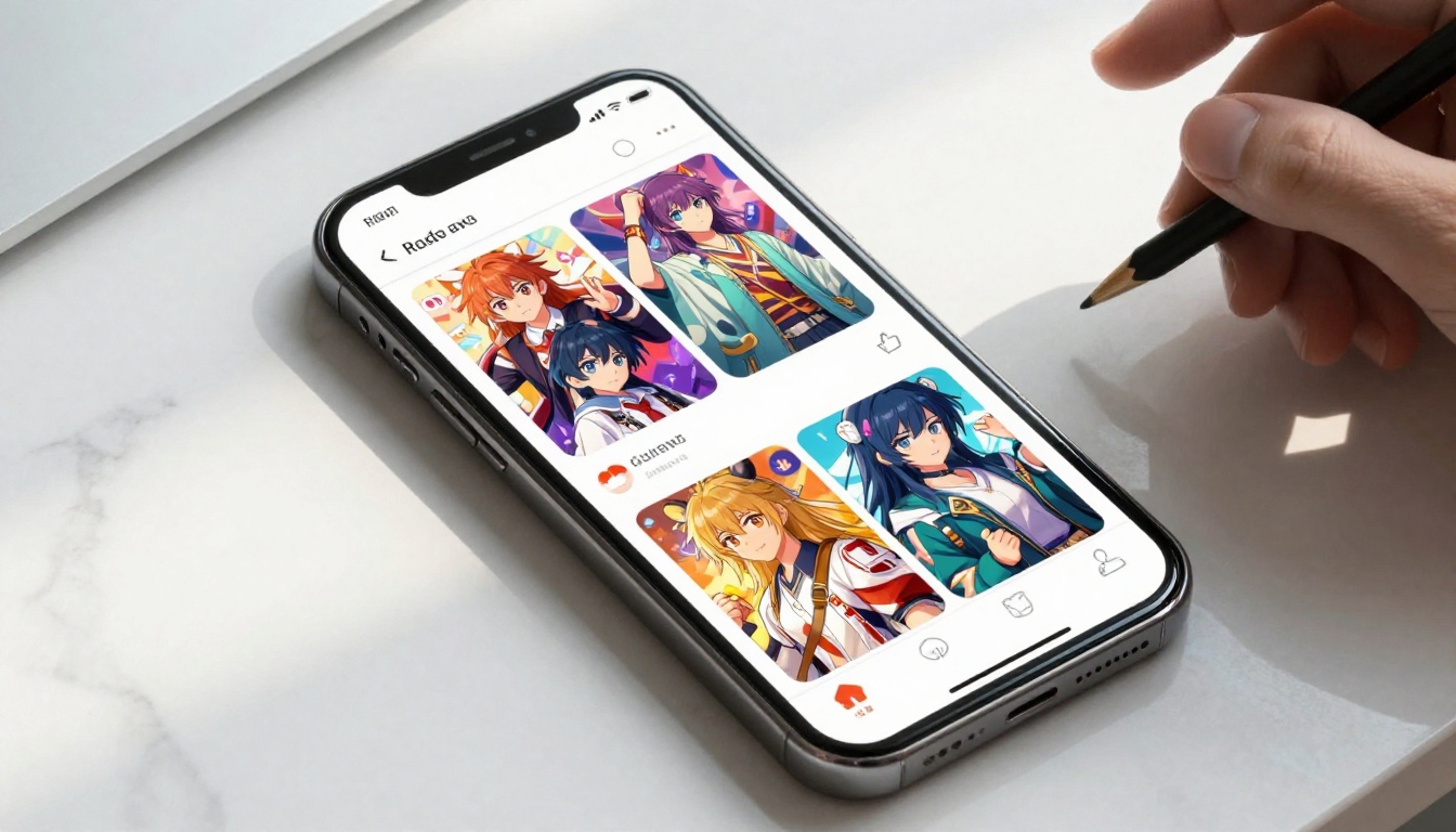 Social media feed showing anime AI art posts going viral Social media feed showing anime AI art posts going viral