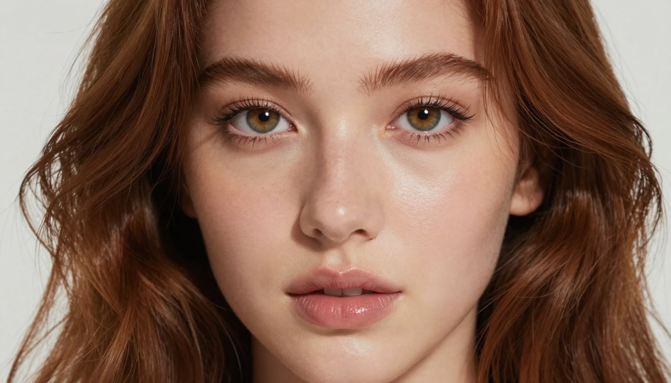 Glamour close-up portrait with expressive hazel eyes and soft butterfly lighting, photorealistic Glamour close-up portrait with expressive hazel eyes and soft butterfly lighting, photorealistic