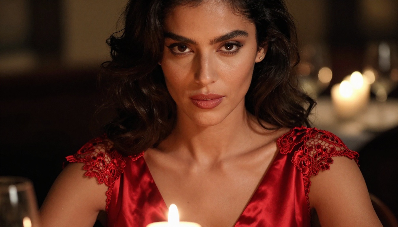 Elegant woman in crimson evening dress showing Flux Chroma photorealistic detail quality Elegant woman in crimson evening dress showing Flux Chroma photorealistic detail quality
