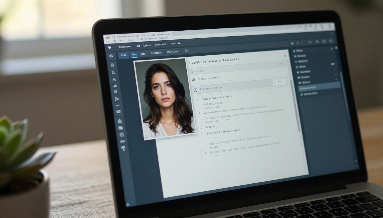 AI generation on laptop screen