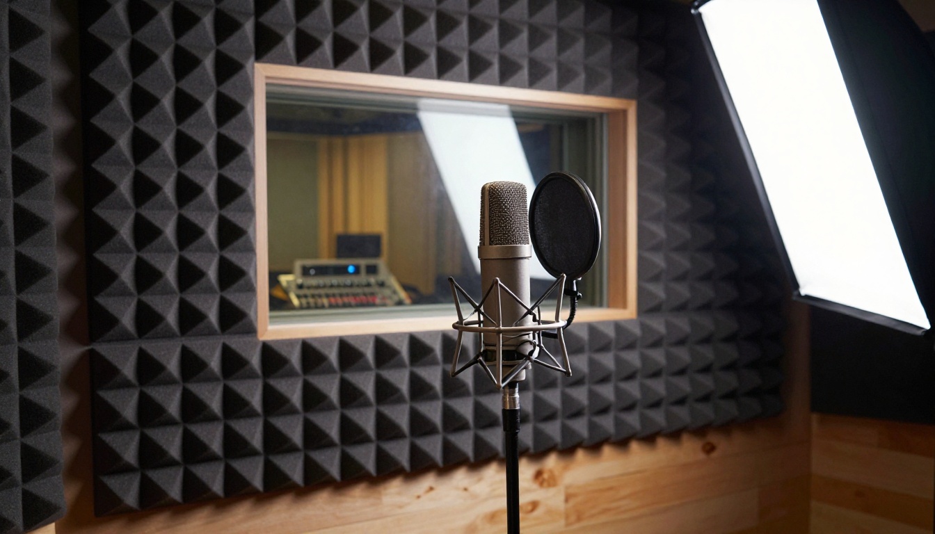 Professional recording studio microphone and acoustic foam booth Professional recording studio microphone and acoustic foam booth