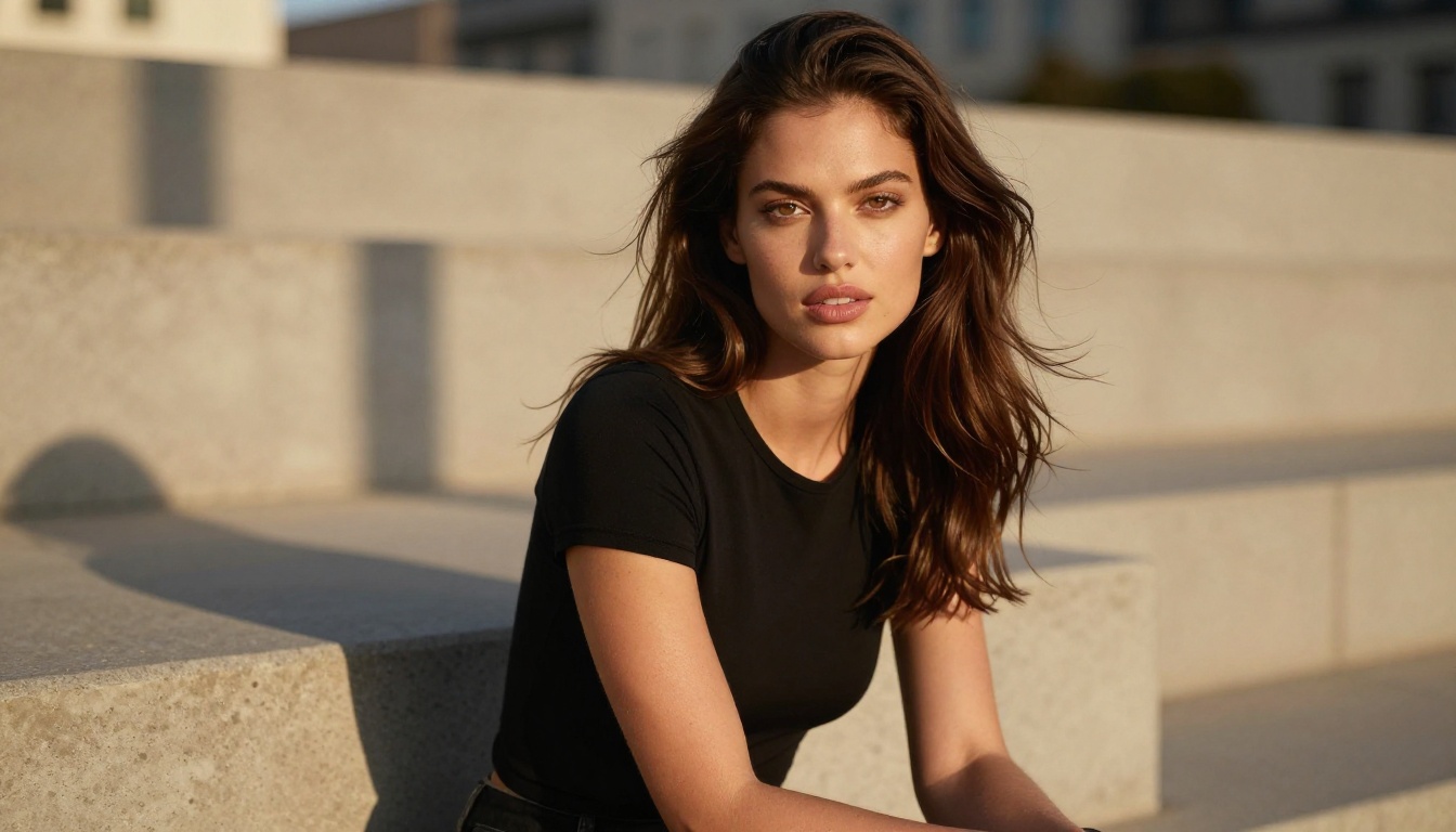 Glamour portrait with natural lighting and skin detail