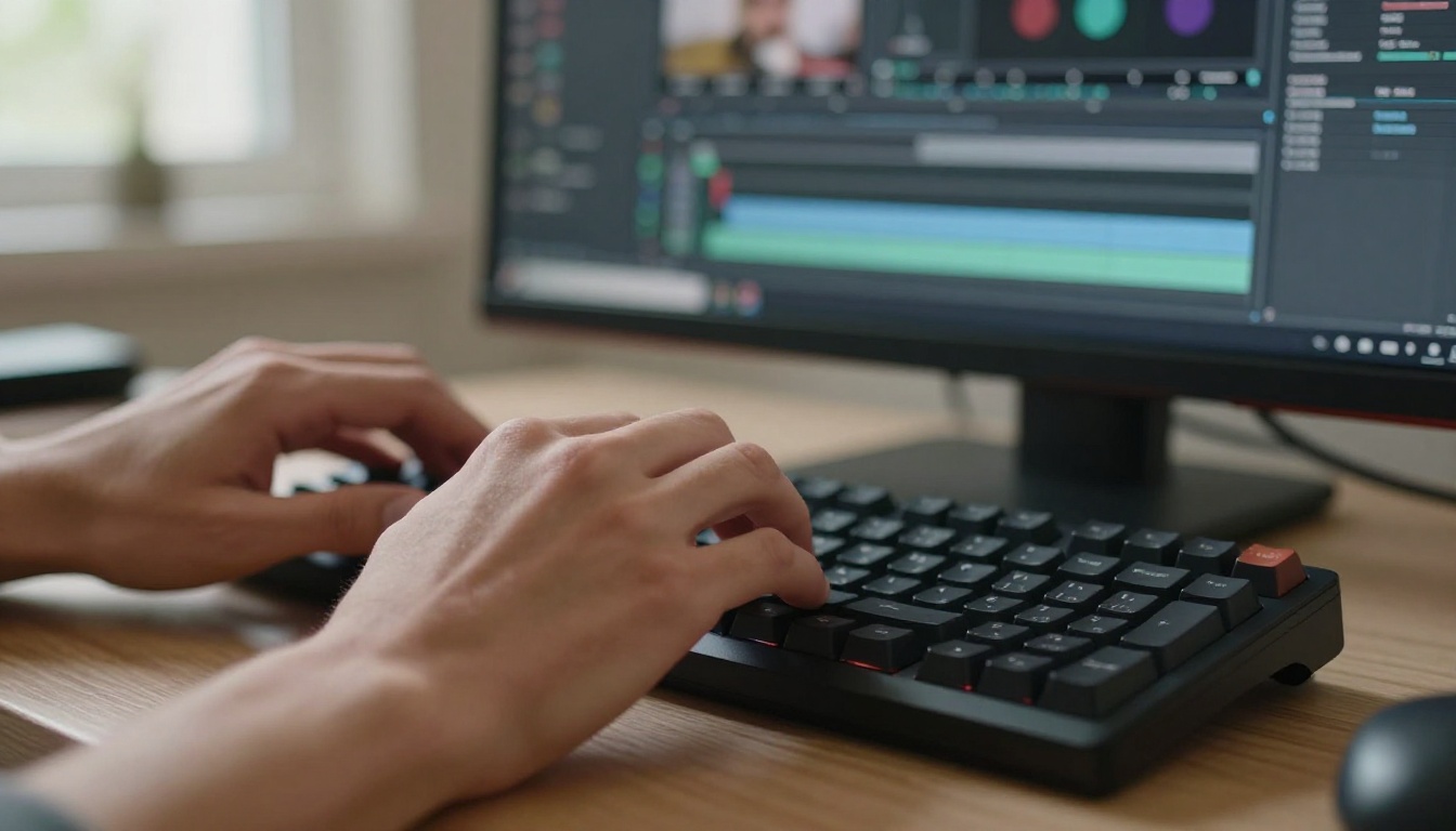 AI video editing workspace