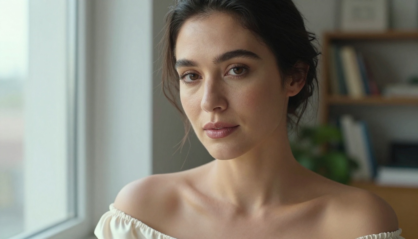 Intimate close-up portrait with natural window lighting