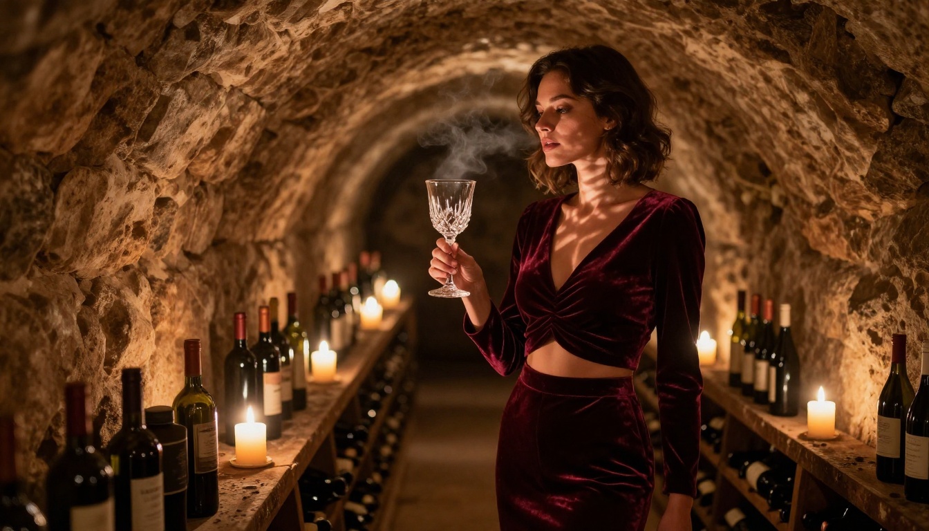 Moody boudoir photography in wine cellar - AI generated Moody boudoir photography in wine cellar - AI generated