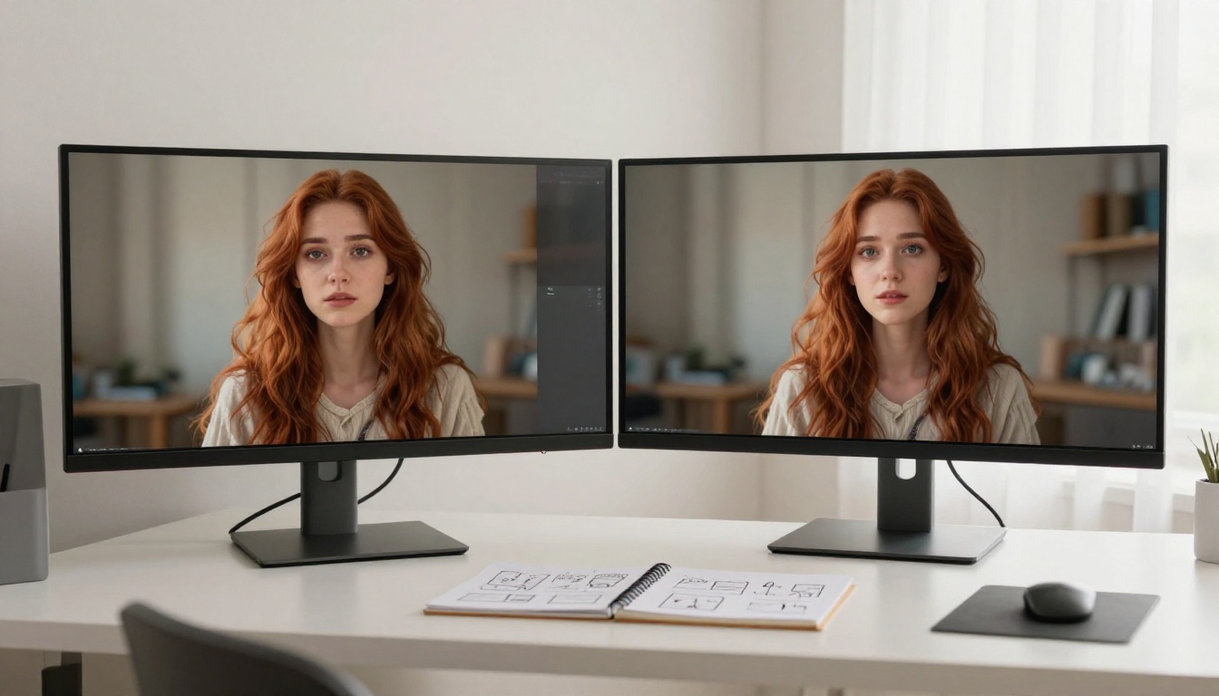 Static vs animated comparison on monitor