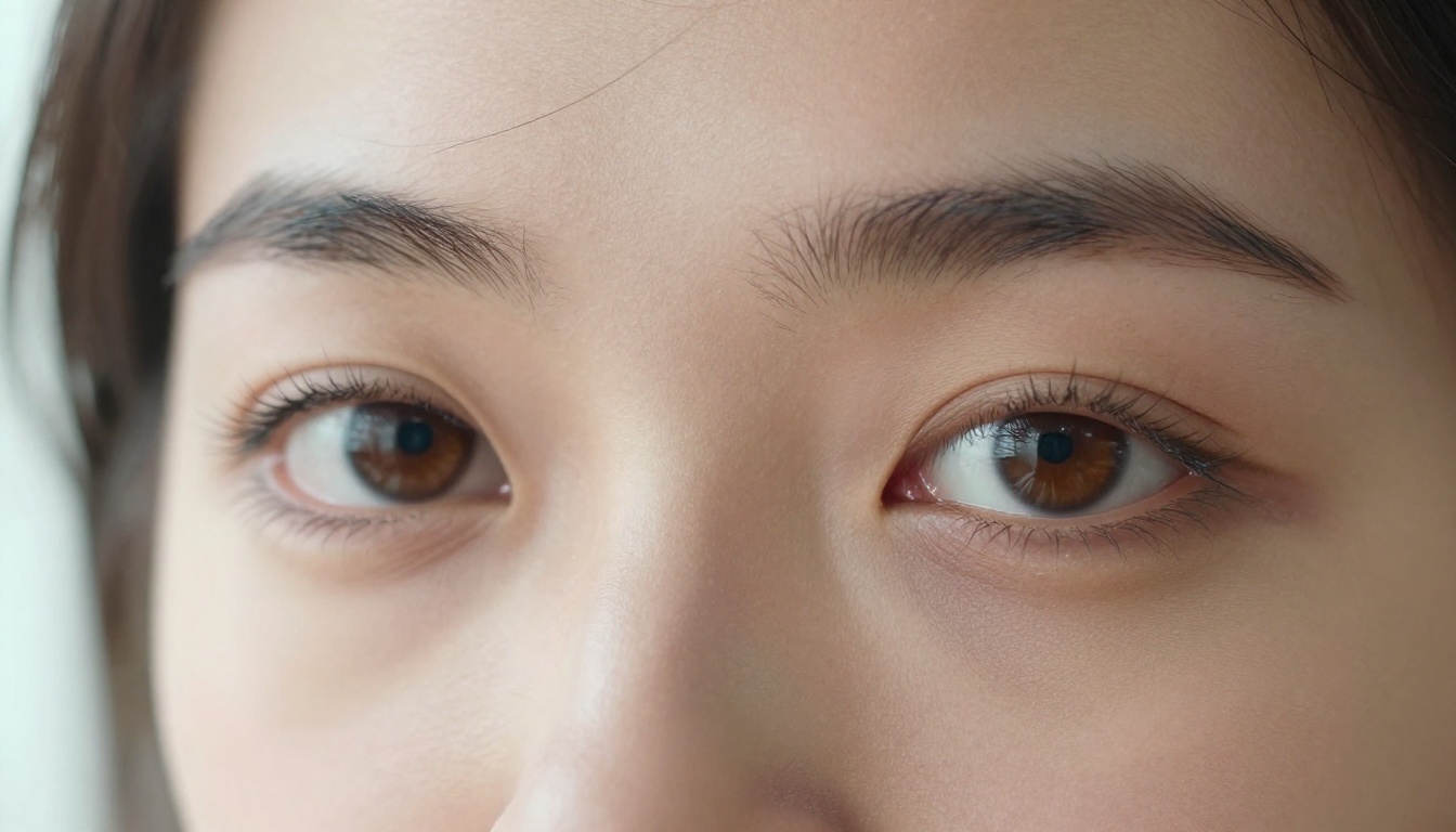 Close-up expressive eyes of companion character