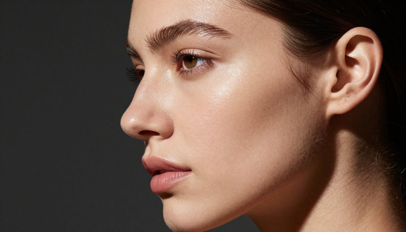 Studio beauty portrait with dramatic Rembrandt lighting - AI generated Studio beauty portrait with dramatic Rembrandt lighting - AI generated