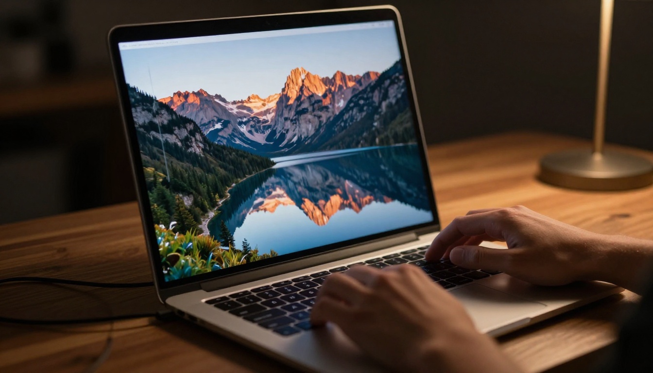 Laptop screen showing AI-generated images