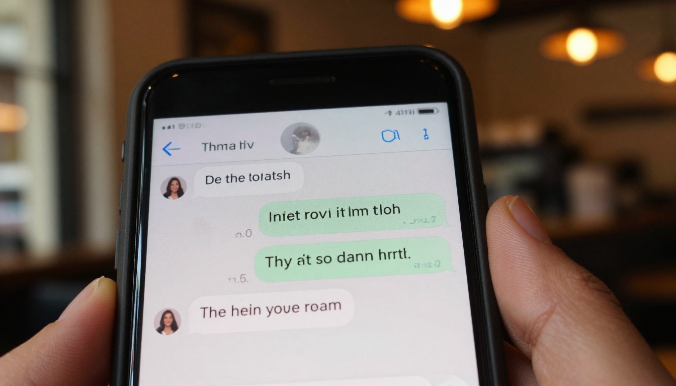 Person listening to AI voice output from a chat transcript at a home office desk