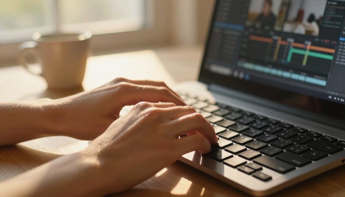 Creator using AI video generation tools