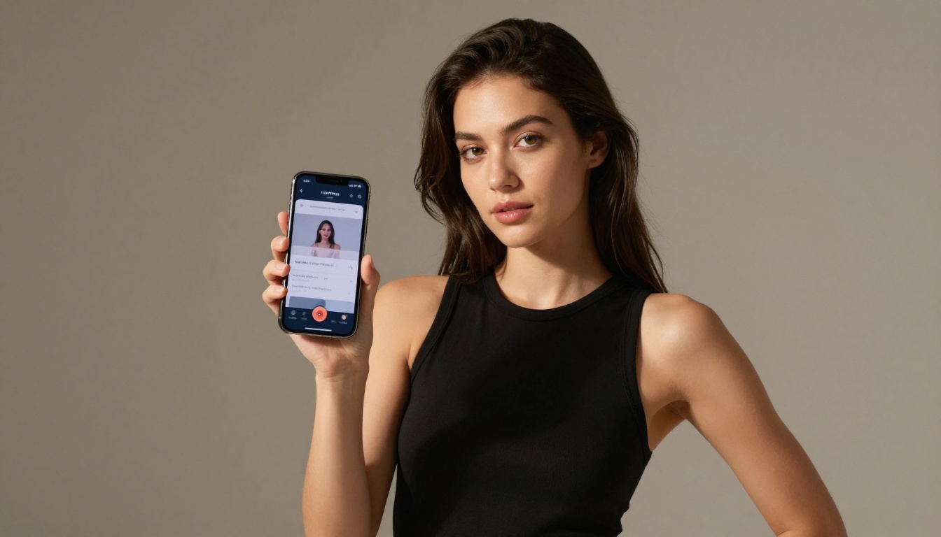 AI video app user on mobile