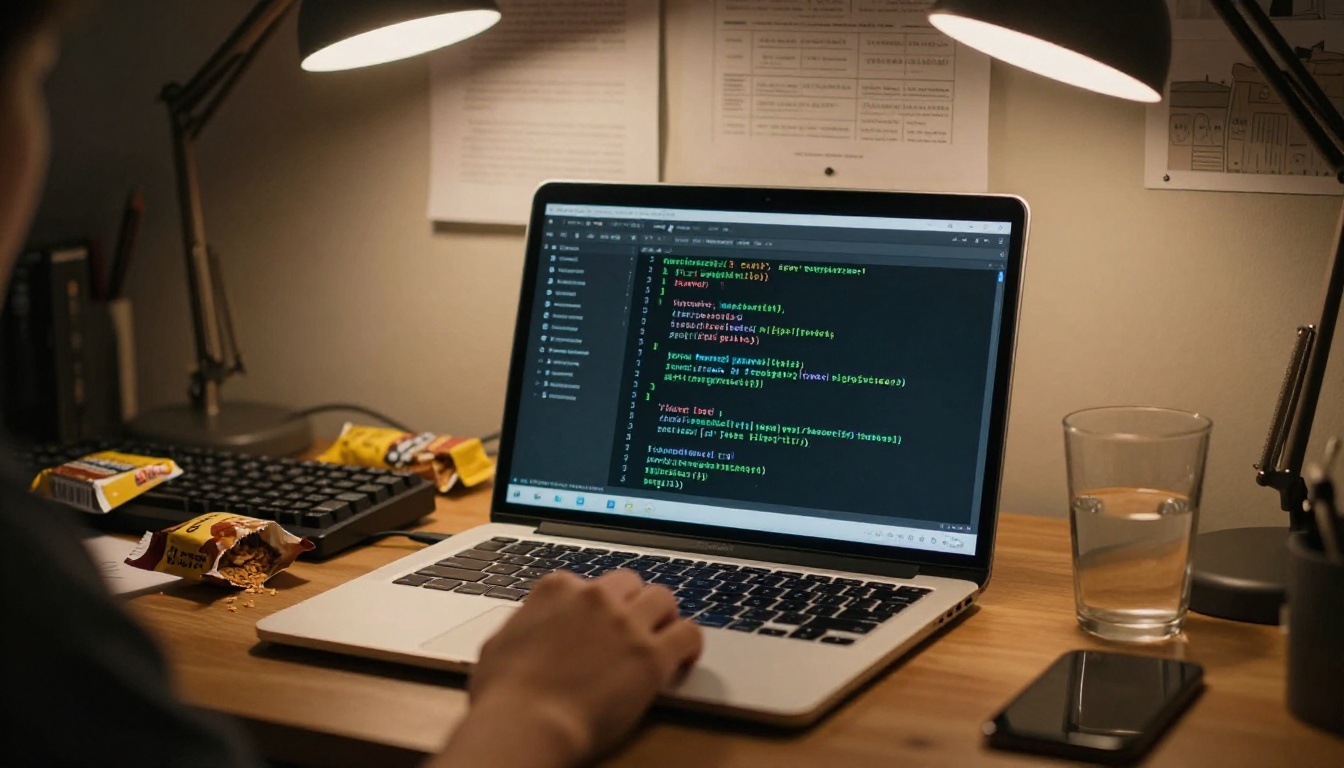 Developer running LTX-2 locally via API in a terminal window at night