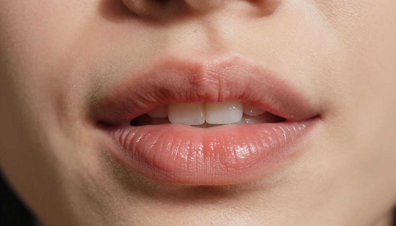 Extreme close-up of a human mouth forming precise phoneme shapes during studio recording