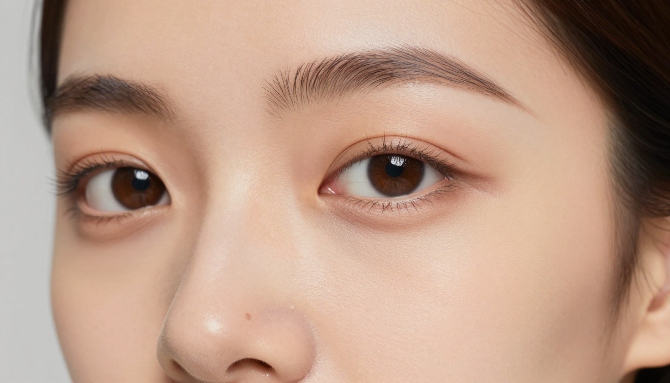 Extreme close-up beauty portrait of an AI companion with natural skin texture detail