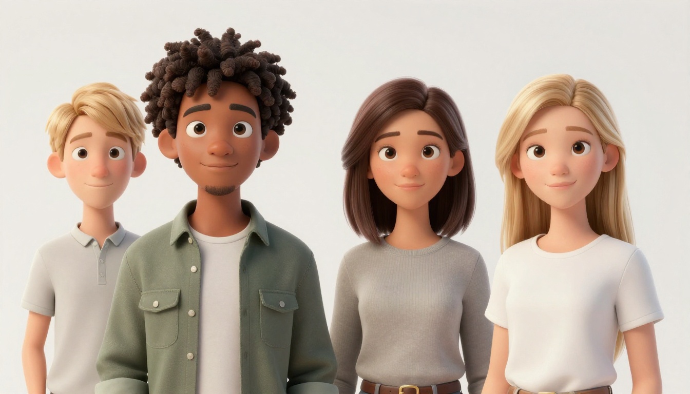 Two AI companion characters showing variety in customization options and character diversity